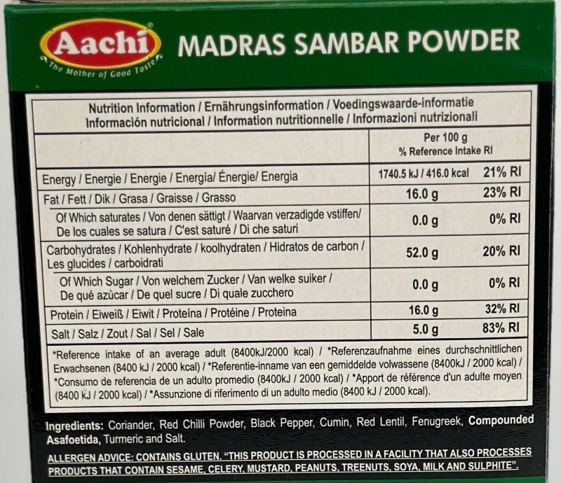  Madaras sambar powder 200g